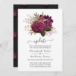 Invitación Actualización de Marsala y Rosa Gold Floral Boda