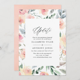 Invitación Actualización de Pastel Rubor Pink Floral Boda