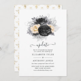 Invitación Actualización del Boda de abejas florales en blanc