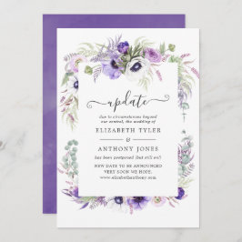 Invitación Actualización del Boda de Floral Dusty Violet Wate