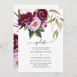 Invitación Actualización del Boda de Floral Violeta de Pluma 