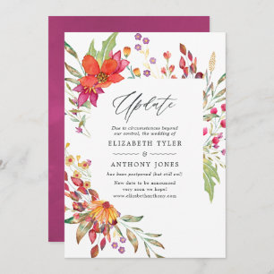 Invitación Actualización del Boda de Flores Silvestres de acu