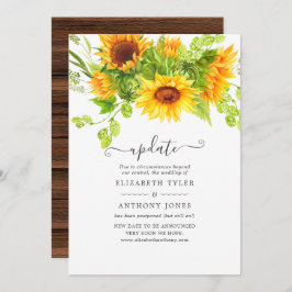 Invitación Actualización del Boda de girasoles bohemios rusos