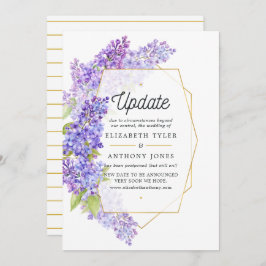 Invitación Actualización del Boda de herbario geométrico púrp