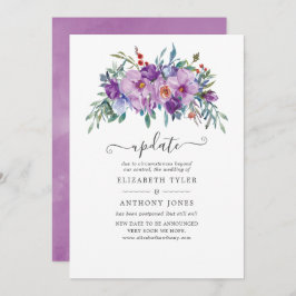 Invitación Actualización del Boda de magnolias moradas y Rosa
