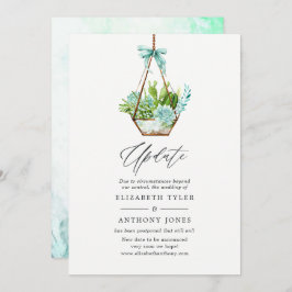 Invitación Actualización del Boda de Suculents de Glass Terra