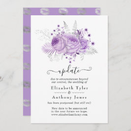 Invitación Actualización del Boda Floral de Lavender y Plata
