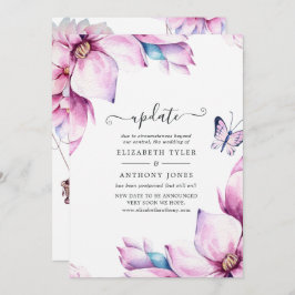 Invitación Actualización del Boda floral de Magnolia rosa