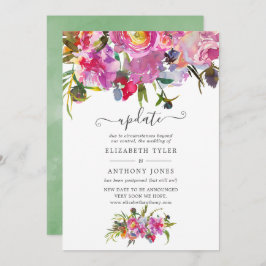 Invitación Actualización del Boda floral de peonies rosados v