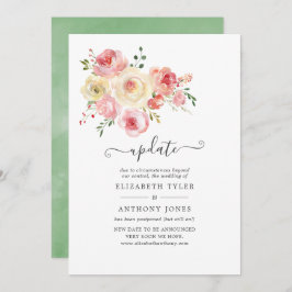 Invitación Actualización del Boda floral de Rubor y Pastel am