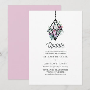 Invitación Actualización del Boda floral del terrario geométr