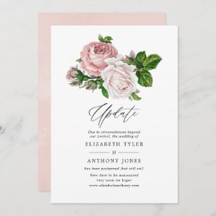 Invitación Actualización del Boda floral rosa de Rubor de vin