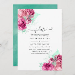 Invitación Actualización del Boda floral rosa y mint