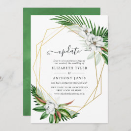 Invitación Actualización del Boda geométrico floral tropical