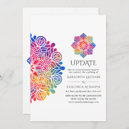 Invitación Actualización del Boda indio Rainbow Mandala