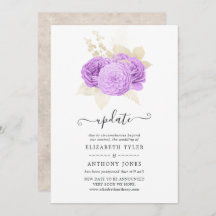 Actualización del Boda morado y floral de marfil