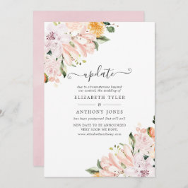 Invitación Actualización del Boda postponado de Pastel Floral