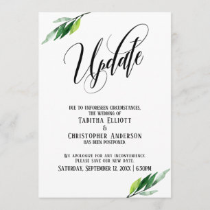 Invitación "Actualizar" Boda pospuesto de verde