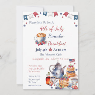 Invitación Acuarela 4 de julio Brunch