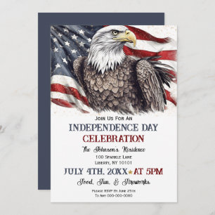 Invitación Acuarela 4 de julio Fiesta