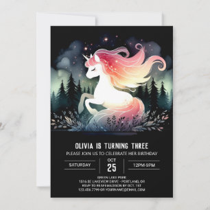 Invitación Acuarela Adorable Horario Cumpleaños