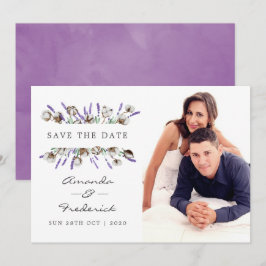 Invitación Acuarela Algodón Lavanda Boda Save the Date