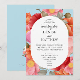 Invitación Acuarela Amargón sobre Azul de Azúcar Hilada