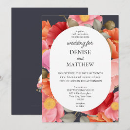 Invitación Acuarela Amargón sobre Gris Noche Solar