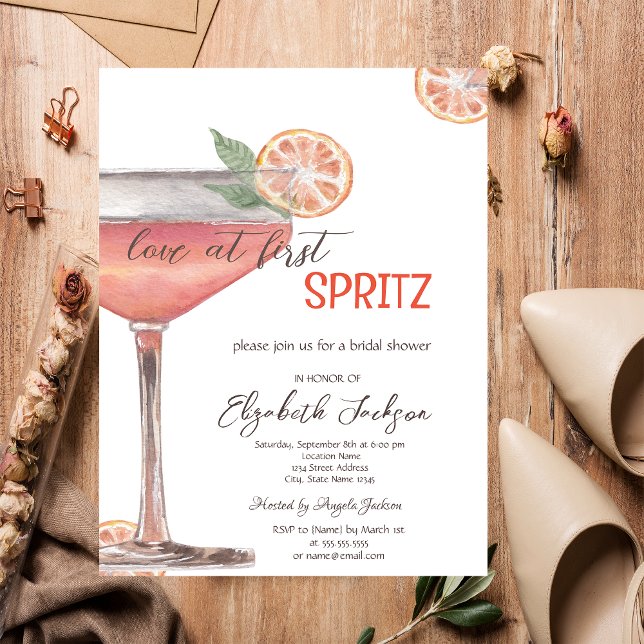 Invitación Acuarela  Amor a primera Spritz (Subido por el creador)
