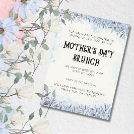 Invitación Acuarela, amor de mamá en flor, Brunch materno