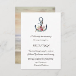 Invitación Acuarela Ancla Flores Recepción Náutica