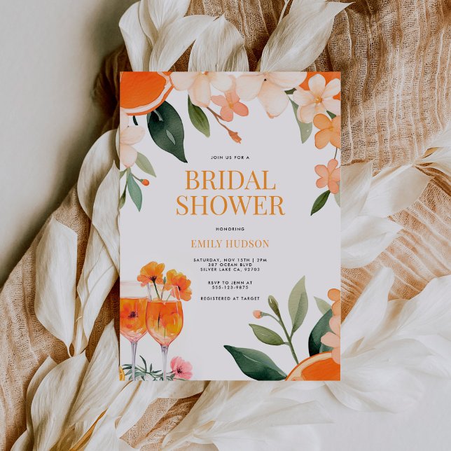 Invitación Acuarela Aperol Spritz Bridal Shower (Subido por el creador)