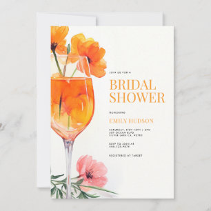 Invitación Acuarela Aperol Spritz Bridal Shower
