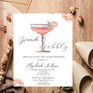 Invitación Acuarela Aperol Spritz Brunch & Bubbly