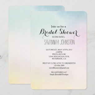 Invitación Acuarela Aqua Pink Yellow Tie Dye ducha de novia