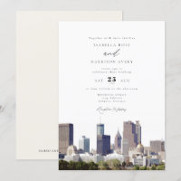 Acuarela Atlanta Georgia Skyline Boda