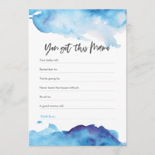 Invitación Acuarela azul Baby Shower usted consiguió a esta