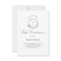 acuarela azul polvoriento Primera comunión sagrada