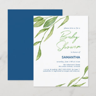 Invitación Acuarela Baby Shower botánico