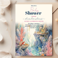 Acuarela bajo el mar Criaturas Baby Shower