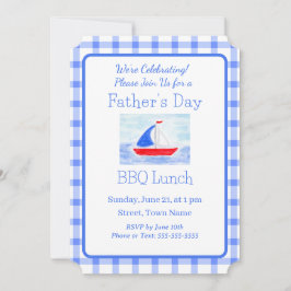 Invitación Acuarela Barco de Vela Azul CHECK DÍA DEL PADRE