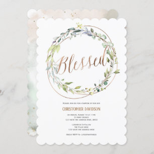Invitación Acuarela, bautismo cristiano