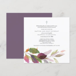 Invitación Acuarela Bautismo de Foliage de Otoño