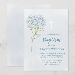 Invitación acuarela Bautizo Hortensia