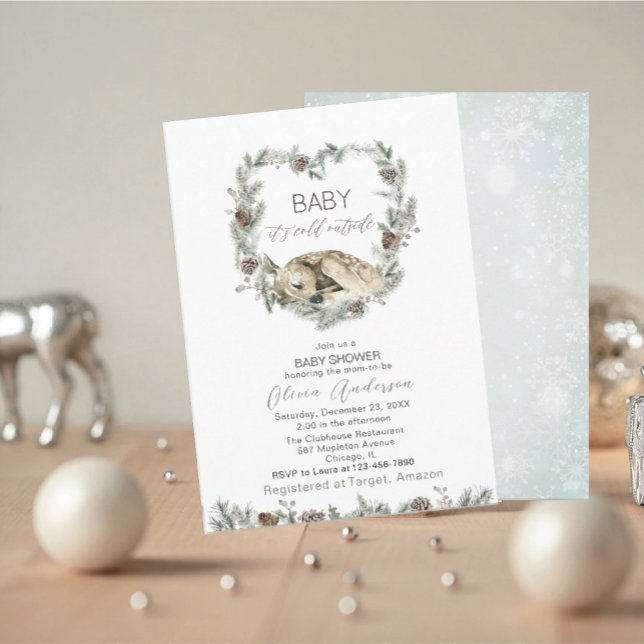 Invitación Acuarela Bebé frío fuera de Baby Shower (Subido por el creador)