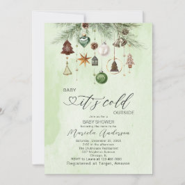 Invitación Acuarela Bebé frío fuera de Baby Shower Invi