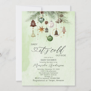 Invitación Acuarela Bebé frío fuera de Baby Shower Invi