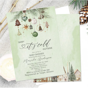 Invitación Acuarela Bebé frío fuera de Baby Shower Invi