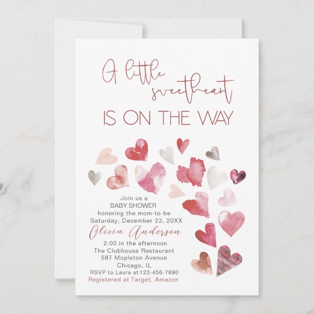 Invitación Acuarela Bebé frío fuera de Baby Shower Invi (Anverso)