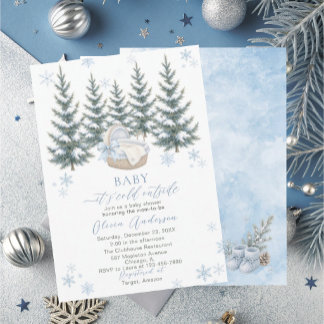 Invitación Acuarela Bebé hace frío afuera Baby Shower